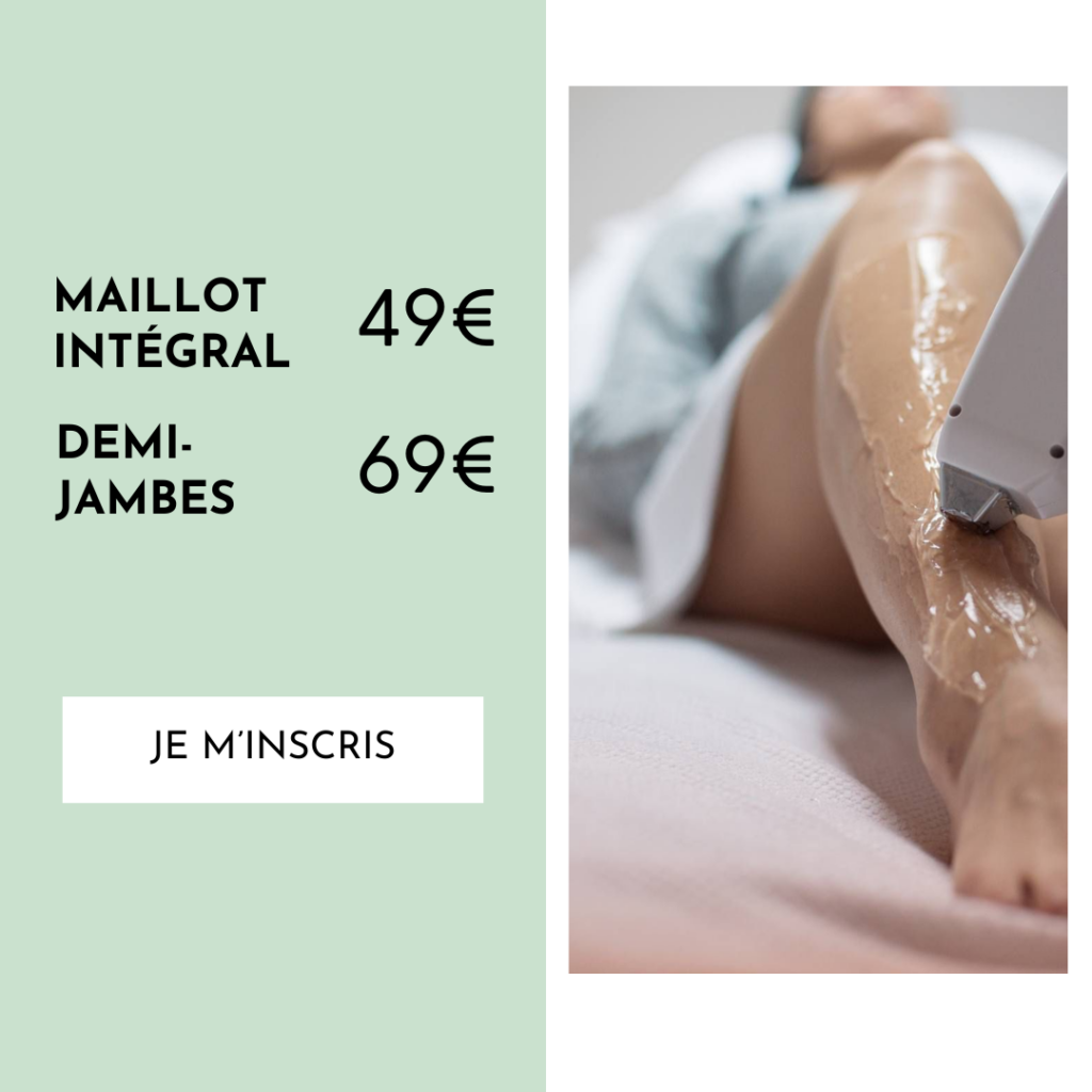 Epilation laser: maillot+demi-jambes à 118€