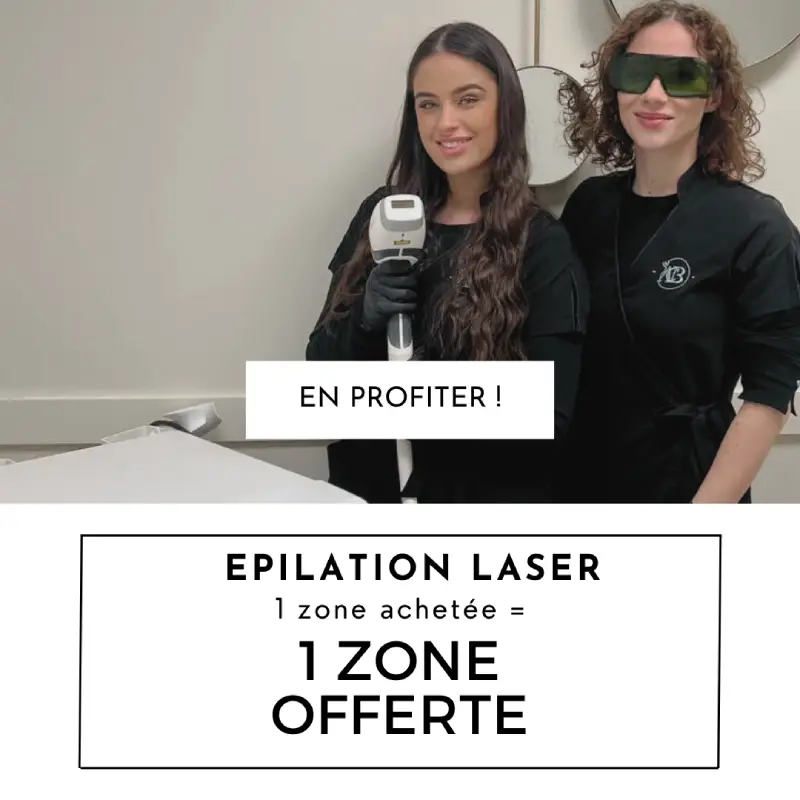 offre épilation laser - 1 zone achetée = 1 zone offerte